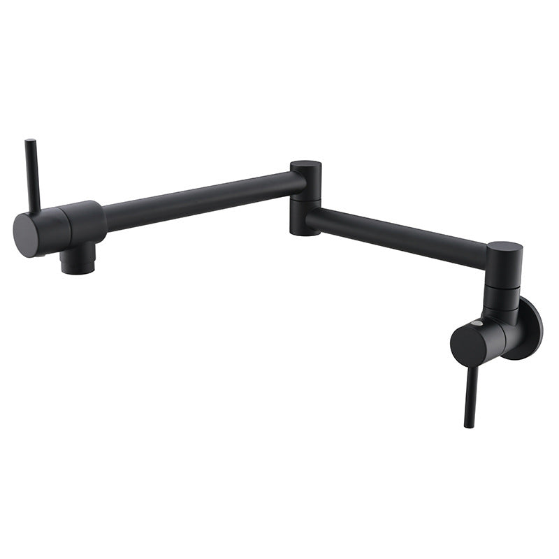 Contemporary Single Handle Bar Faucet Wall-mounted Pot Filler Frost Black Clearhalo 'Home Improvement' 'home_improvement' 'home_improvement_kitchen_faucets' 'Kitchen Faucets' 'Kitchen Remodel & Kitchen Fixtures' 'Kitchen Sinks & Faucet Components' 'kitchen_faucets' 6167014