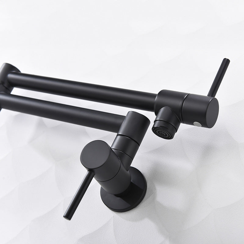 Contemporary Single Handle Bar Faucet Wall-mounted Pot Filler Clearhalo 'Home Improvement' 'home_improvement' 'home_improvement_kitchen_faucets' 'Kitchen Faucets' 'Kitchen Remodel & Kitchen Fixtures' 'Kitchen Sinks & Faucet Components' 'kitchen_faucets' 6167016