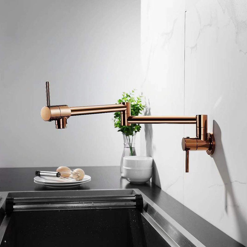 Contemporary Single Handle Bar Faucet Wall-mounted Pot Filler Clearhalo 'Home Improvement' 'home_improvement' 'home_improvement_kitchen_faucets' 'Kitchen Faucets' 'Kitchen Remodel & Kitchen Fixtures' 'Kitchen Sinks & Faucet Components' 'kitchen_faucets' 6167018