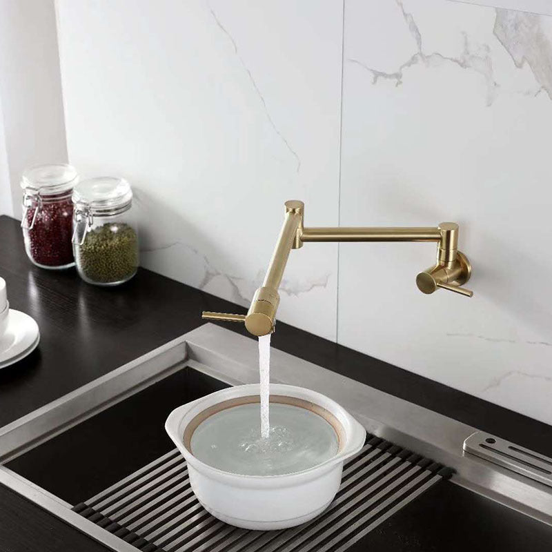 Contemporary Single Handle Bar Faucet Wall-mounted Pot Filler Clearhalo 'Home Improvement' 'home_improvement' 'home_improvement_kitchen_faucets' 'Kitchen Faucets' 'Kitchen Remodel & Kitchen Fixtures' 'Kitchen Sinks & Faucet Components' 'kitchen_faucets' 6167019