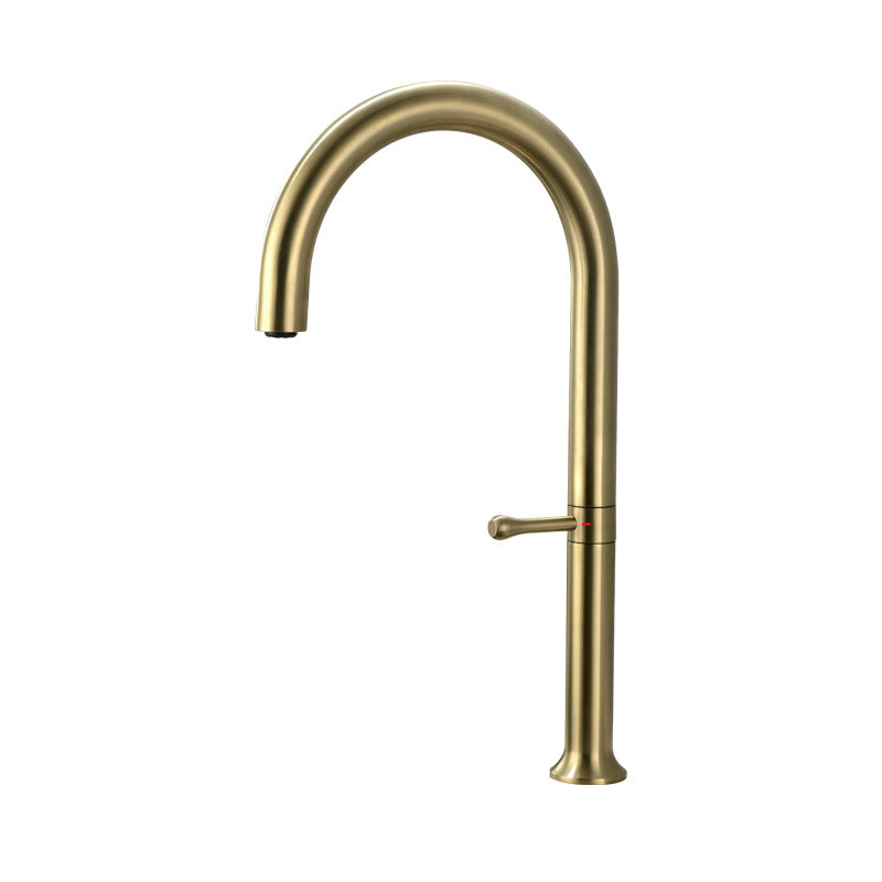 Modern Kitchen Faucet Stainless Steel Single Handle High Arc Kitchen Faucet Gold Clearhalo 'Home Improvement' 'home_improvement' 'home_improvement_kitchen_faucets' 'Kitchen Faucets' 'Kitchen Remodel & Kitchen Fixtures' 'Kitchen Sinks & Faucet Components' 'kitchen_faucets' 6167036