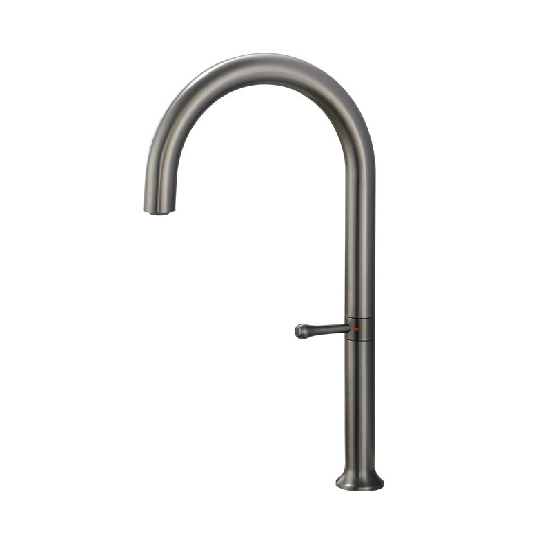 Modern Kitchen Faucet Stainless Steel Single Handle High Arc Kitchen Faucet Silver Gray Clearhalo 'Home Improvement' 'home_improvement' 'home_improvement_kitchen_faucets' 'Kitchen Faucets' 'Kitchen Remodel & Kitchen Fixtures' 'Kitchen Sinks & Faucet Components' 'kitchen_faucets' 6167037