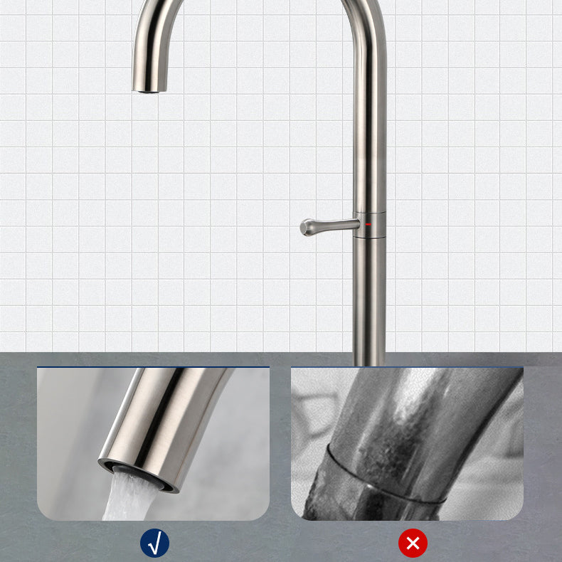 Modern Kitchen Faucet Stainless Steel Single Handle High Arc Kitchen Faucet Clearhalo 'Home Improvement' 'home_improvement' 'home_improvement_kitchen_faucets' 'Kitchen Faucets' 'Kitchen Remodel & Kitchen Fixtures' 'Kitchen Sinks & Faucet Components' 'kitchen_faucets' 6167042