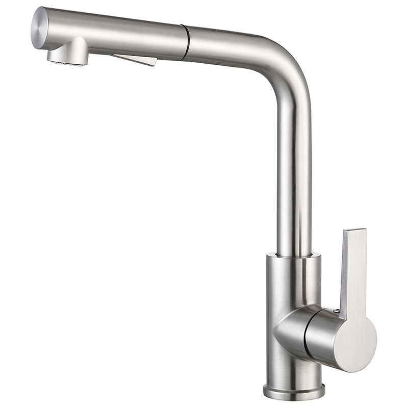 Modern Style Copper Kitchen Faucet Single Handle Low Arc Kitchen Faucet Silver Clearhalo 'Home Improvement' 'home_improvement' 'home_improvement_kitchen_faucets' 'Kitchen Faucets' 'Kitchen Remodel & Kitchen Fixtures' 'Kitchen Sinks & Faucet Components' 'kitchen_faucets' 6167070