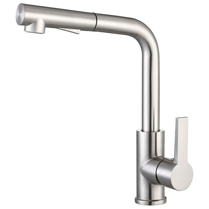 Modern Style Copper Kitchen Faucet Single Handle Low Arc Kitchen Faucet Silver Clearhalo 'Home Improvement' 'home_improvement' 'home_improvement_kitchen_faucets' 'Kitchen Faucets' 'Kitchen Remodel & Kitchen Fixtures' 'Kitchen Sinks & Faucet Components' 'kitchen_faucets' 6167070