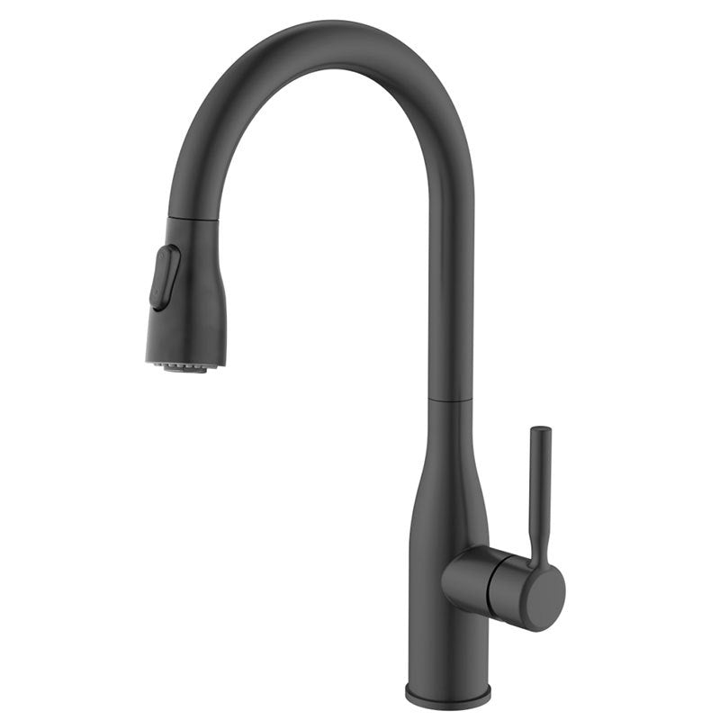 Modern Style Copper Kitchen Faucet Single Handle High Arc Kitchen Faucet Black Clearhalo 'Home Improvement' 'home_improvement' 'home_improvement_kitchen_faucets' 'Kitchen Faucets' 'Kitchen Remodel & Kitchen Fixtures' 'Kitchen Sinks & Faucet Components' 'kitchen_faucets' 6167080