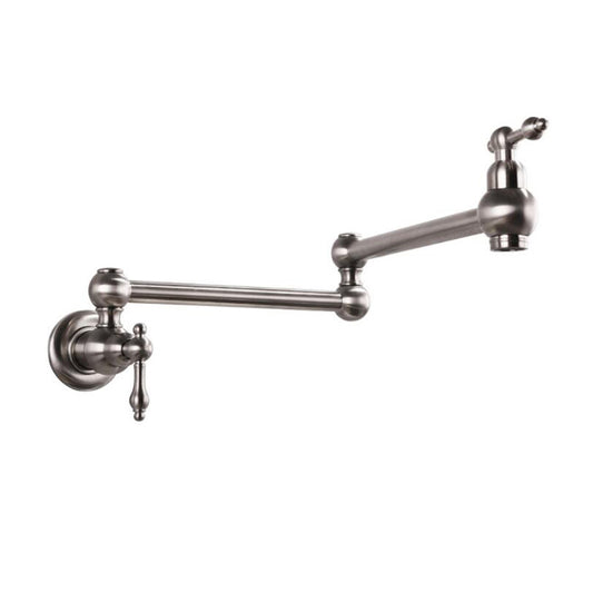 Contemporary Pull Down Wall Mounted Double Handles Pot Filler Low Profile Filler Clearhalo 'Home Improvement' 'home_improvement' 'home_improvement_kitchen_faucets' 'Kitchen Faucets' 'Kitchen Remodel & Kitchen Fixtures' 'Kitchen Sinks & Faucet Components' 'kitchen_faucets' 6167128