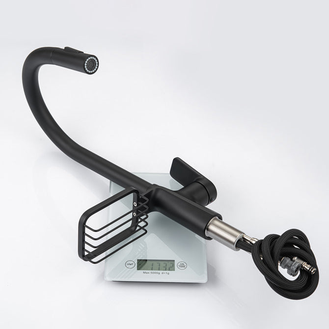 Modern Pull Down Kitchen Faucet Single Handle Faucet with Pull Out Sprayer Clearhalo 'Home Improvement' 'home_improvement' 'home_improvement_kitchen_faucets' 'Kitchen Faucets' 'Kitchen Remodel & Kitchen Fixtures' 'Kitchen Sinks & Faucet Components' 'kitchen_faucets' 6167189