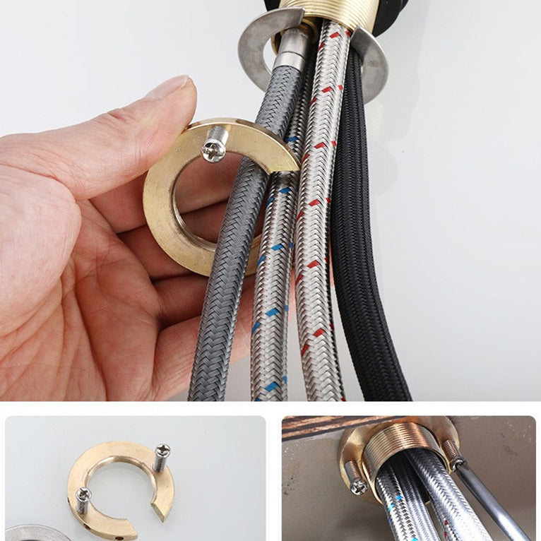 Modern Pull Down Kitchen Faucet Single Handle Faucet with Pull Out Sprayer Clearhalo 'Home Improvement' 'home_improvement' 'home_improvement_kitchen_faucets' 'Kitchen Faucets' 'Kitchen Remodel & Kitchen Fixtures' 'Kitchen Sinks & Faucet Components' 'kitchen_faucets' 6167192