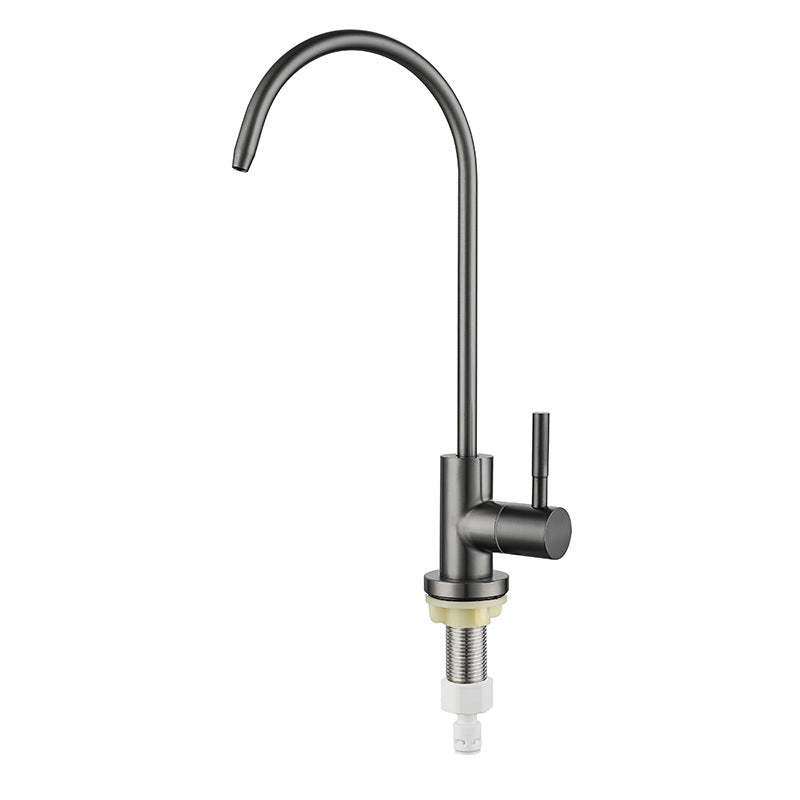 Contemporary Single Handle Kitchen Faucet Pull Down 1-Hold Bar Faucet with No Sensor Grey Clearhalo 'Home Improvement' 'home_improvement' 'home_improvement_kitchen_faucets' 'Kitchen Faucets' 'Kitchen Remodel & Kitchen Fixtures' 'Kitchen Sinks & Faucet Components' 'kitchen_faucets' 6167227