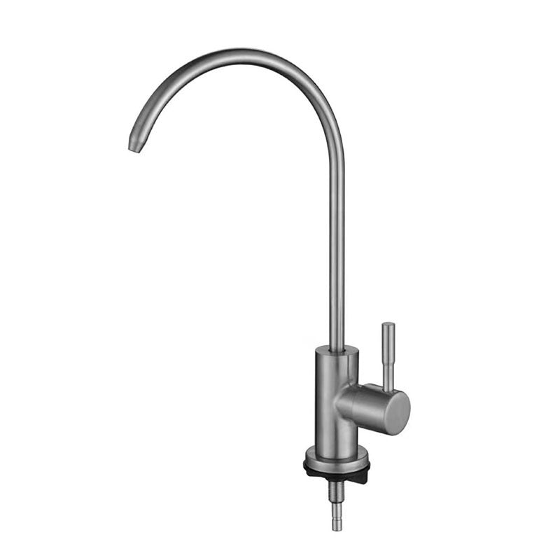 Contemporary Single Handle Kitchen Faucet Pull Down 1-Hold Bar Faucet with No Sensor Nickel Clearhalo 'Home Improvement' 'home_improvement' 'home_improvement_kitchen_faucets' 'Kitchen Faucets' 'Kitchen Remodel & Kitchen Fixtures' 'Kitchen Sinks & Faucet Components' 'kitchen_faucets' 6167232