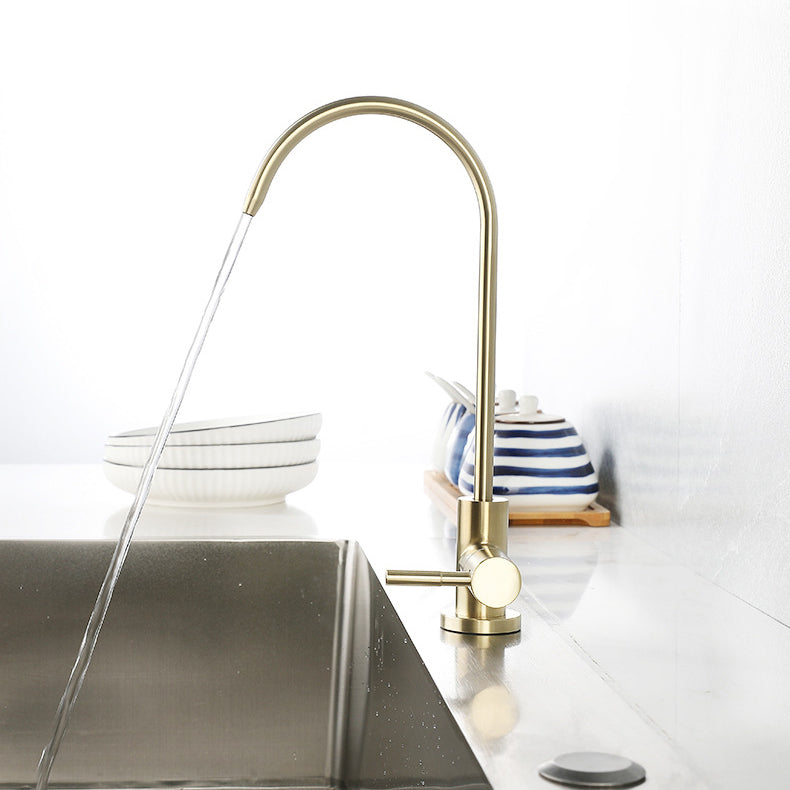 Contemporary Single Handle Kitchen Faucet Pull Down 1-Hold Bar Faucet with No Sensor Clearhalo 'Home Improvement' 'home_improvement' 'home_improvement_kitchen_faucets' 'Kitchen Faucets' 'Kitchen Remodel & Kitchen Fixtures' 'Kitchen Sinks & Faucet Components' 'kitchen_faucets' 6167245