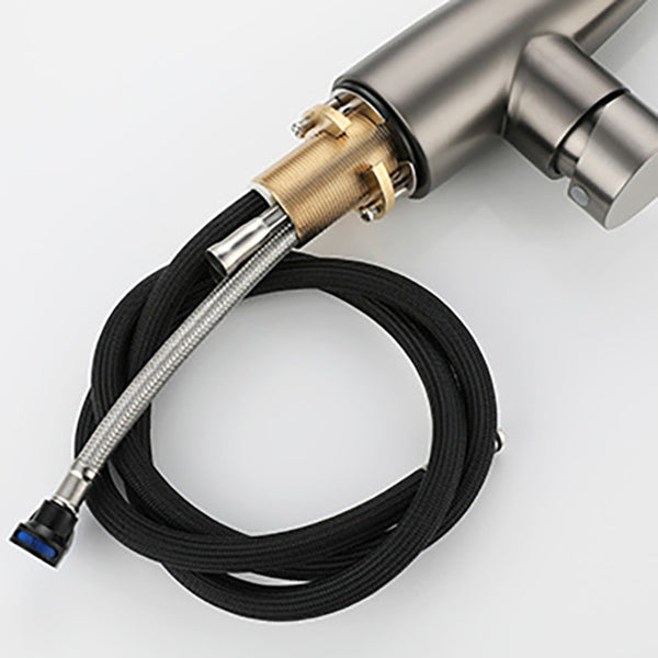 Modern Style Retractable Kitchen Faucet Stainless Steel Single Handle Kitchen Faucet Clearhalo 'Home Improvement' 'home_improvement' 'home_improvement_kitchen_faucets' 'Kitchen Faucets' 'Kitchen Remodel & Kitchen Fixtures' 'Kitchen Sinks & Faucet Components' 'kitchen_faucets' 6167280