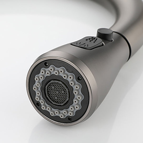 Modern Style Retractable Kitchen Faucet Stainless Steel Single Handle Kitchen Faucet Clearhalo 'Home Improvement' 'home_improvement' 'home_improvement_kitchen_faucets' 'Kitchen Faucets' 'Kitchen Remodel & Kitchen Fixtures' 'Kitchen Sinks & Faucet Components' 'kitchen_faucets' 6167281