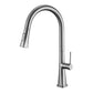Contemporary One Handle Kitchen Faucet Pull Down 1-Hold Bar Faucet with Pull Out Sprayer Grey Clearhalo 'Home Improvement' 'home_improvement' 'home_improvement_kitchen_faucets' 'Kitchen Faucets' 'Kitchen Remodel & Kitchen Fixtures' 'Kitchen Sinks & Faucet Components' 'kitchen_faucets' 6167290