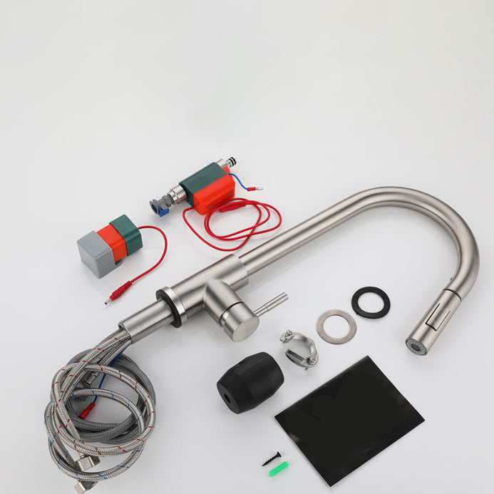 Modern Pull down Sprayer Water Filler One Handle High Arch Kitchen Faucet Clearhalo 'Home Improvement' 'home_improvement' 'home_improvement_kitchen_faucets' 'Kitchen Faucets' 'Kitchen Remodel & Kitchen Fixtures' 'Kitchen Sinks & Faucet Components' 'kitchen_faucets' 6167318