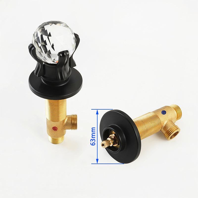 Circular 2-Handle Bathroom Faucet 3 Hole Widespread Bathroom Sink Faucet with Brass Clearhalo 'Bathroom Remodel & Bathroom Fixtures' 'Bathroom Sink Faucets' 'Bathroom Sinks & Faucet Components' 'bathroom_sink_faucets' 'Home Improvement' 'home_improvement' 'home_improvement_bathroom_sink_faucets' 6168096