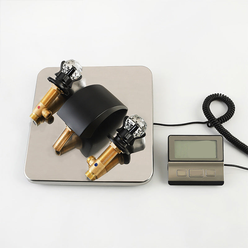 Circular 2-Handle Bathroom Faucet 3 Hole Widespread Bathroom Sink Faucet with Brass Clearhalo 'Bathroom Remodel & Bathroom Fixtures' 'Bathroom Sink Faucets' 'Bathroom Sinks & Faucet Components' 'bathroom_sink_faucets' 'Home Improvement' 'home_improvement' 'home_improvement_bathroom_sink_faucets' 6168100