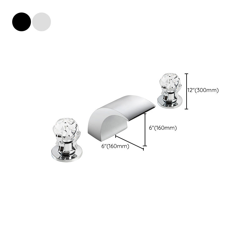 Circular 2-Handle Bathroom Faucet 3 Hole Widespread Bathroom Sink Faucet with Brass Clearhalo 'Bathroom Remodel & Bathroom Fixtures' 'Bathroom Sink Faucets' 'Bathroom Sinks & Faucet Components' 'bathroom_sink_faucets' 'Home Improvement' 'home_improvement' 'home_improvement_bathroom_sink_faucets' 6168108