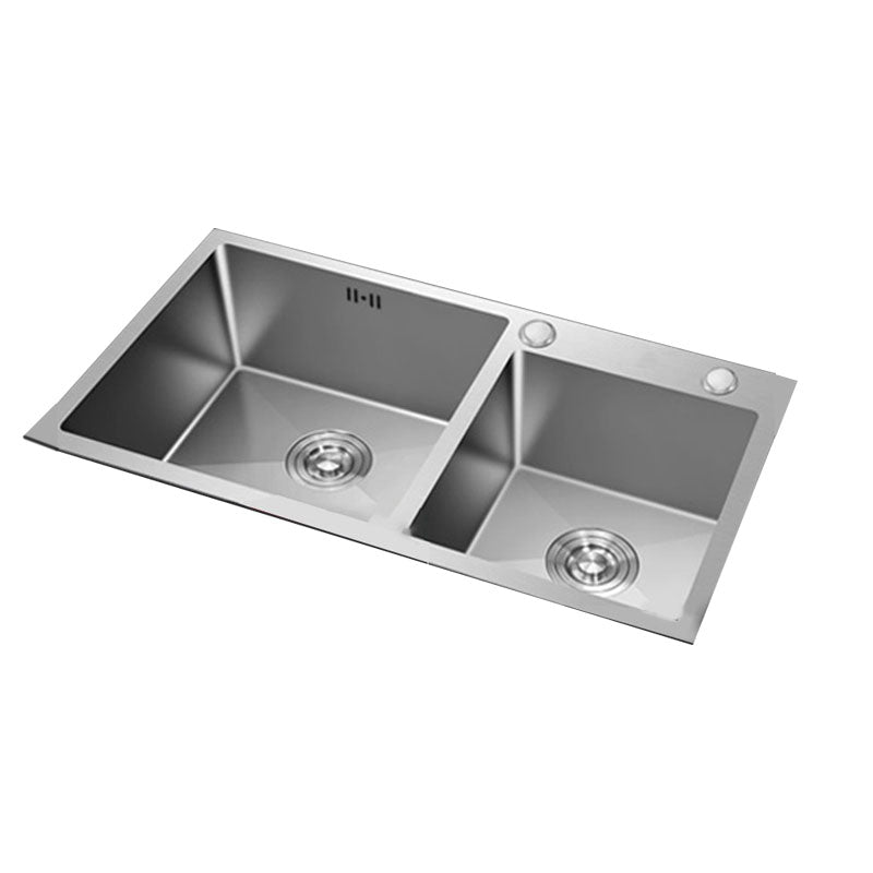 Contemporary Style Kitchen Sink Stainless Steel Kitchen Sink with Drain Strainer Kit Clearhalo 'Home Improvement' 'home_improvement' 'home_improvement_kitchen_sinks' 'Kitchen Remodel & Kitchen Fixtures' 'Kitchen Sinks & Faucet Components' 'Kitchen Sinks' 'kitchen_sinks' 6168123