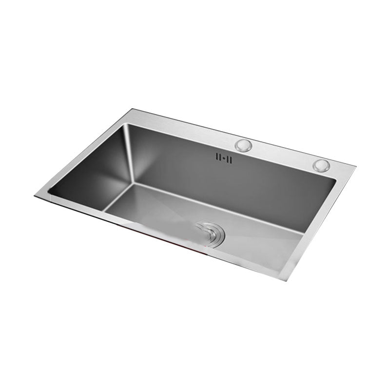 Contemporary Style Kitchen Sink Stainless Steel Kitchen Sink with Drain Strainer Kit Clearhalo 'Home Improvement' 'home_improvement' 'home_improvement_kitchen_sinks' 'Kitchen Remodel & Kitchen Fixtures' 'Kitchen Sinks & Faucet Components' 'Kitchen Sinks' 'kitchen_sinks' 6168124