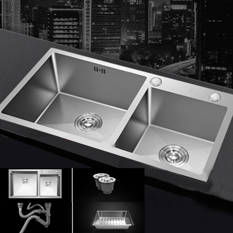 Contemporary Style Kitchen Sink Stainless Steel Kitchen Sink with Drain Strainer Kit 31"L x 17"W x 8"H Sink Only None Clearhalo 'Home Improvement' 'home_improvement' 'home_improvement_kitchen_sinks' 'Kitchen Remodel & Kitchen Fixtures' 'Kitchen Sinks & Faucet Components' 'Kitchen Sinks' 'kitchen_sinks' 6168130