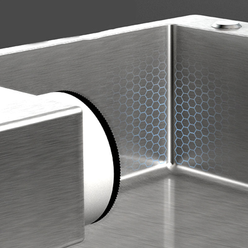 Classic Style Kitchen Sink Stainless Steel 3 Holes Kitchen Sink with Drain Strainer Kit Clearhalo 'Home Improvement' 'home_improvement' 'home_improvement_kitchen_sinks' 'Kitchen Remodel & Kitchen Fixtures' 'Kitchen Sinks & Faucet Components' 'Kitchen Sinks' 'kitchen_sinks' 6168156