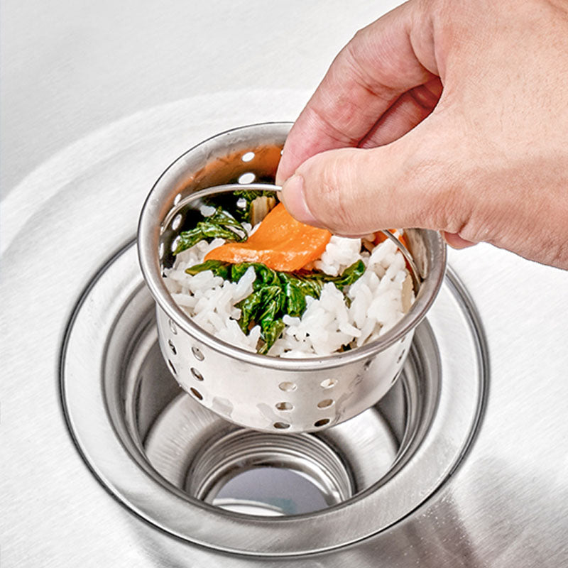 Classic Style Kitchen Sink Stainless Steel 3 Holes Kitchen Sink with Drain Strainer Kit Clearhalo 'Home Improvement' 'home_improvement' 'home_improvement_kitchen_sinks' 'Kitchen Remodel & Kitchen Fixtures' 'Kitchen Sinks & Faucet Components' 'Kitchen Sinks' 'kitchen_sinks' 6168158