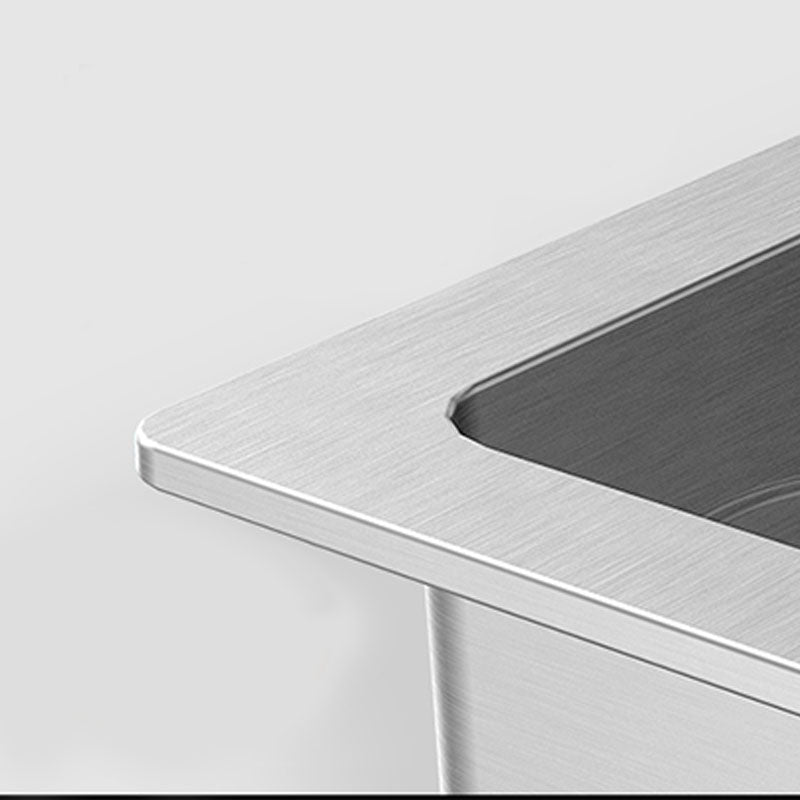 Classic Style Kitchen Sink Stainless Steel 3 Holes Kitchen Sink with Drain Strainer Kit Clearhalo 'Home Improvement' 'home_improvement' 'home_improvement_kitchen_sinks' 'Kitchen Remodel & Kitchen Fixtures' 'Kitchen Sinks & Faucet Components' 'Kitchen Sinks' 'kitchen_sinks' 6168168