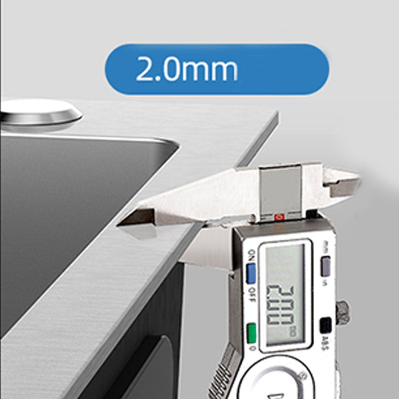 Classic Style Kitchen Sink Stainless Steel 3 Holes Kitchen Sink with Drain Strainer Kit Clearhalo 'Home Improvement' 'home_improvement' 'home_improvement_kitchen_sinks' 'Kitchen Remodel & Kitchen Fixtures' 'Kitchen Sinks & Faucet Components' 'Kitchen Sinks' 'kitchen_sinks' 6168170