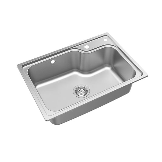 Modern Kitchen Sink Stainless Steel with Basket Strainer and Drain Assembly Sink Only Clearhalo 'Home Improvement' 'home_improvement' 'home_improvement_kitchen_sinks' 'Kitchen Remodel & Kitchen Fixtures' 'Kitchen Sinks & Faucet Components' 'Kitchen Sinks' 'kitchen_sinks' 6168223