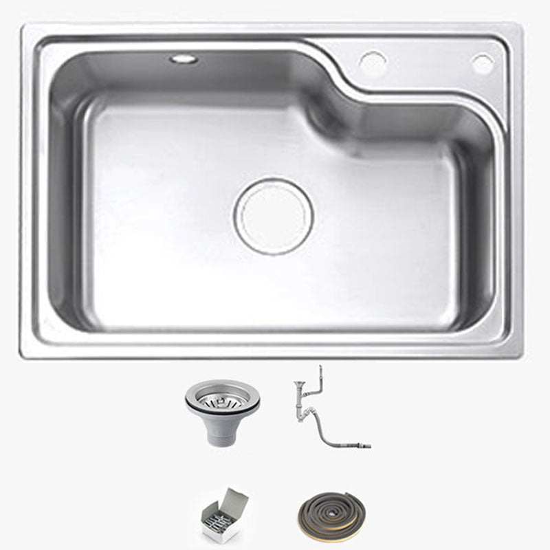 Modern Kitchen Sink Stainless Steel with Basket Strainer and Drain Assembly Sink Only Clearhalo 'Home Improvement' 'home_improvement' 'home_improvement_kitchen_sinks' 'Kitchen Remodel & Kitchen Fixtures' 'Kitchen Sinks & Faucet Components' 'Kitchen Sinks' 'kitchen_sinks' 6168229
