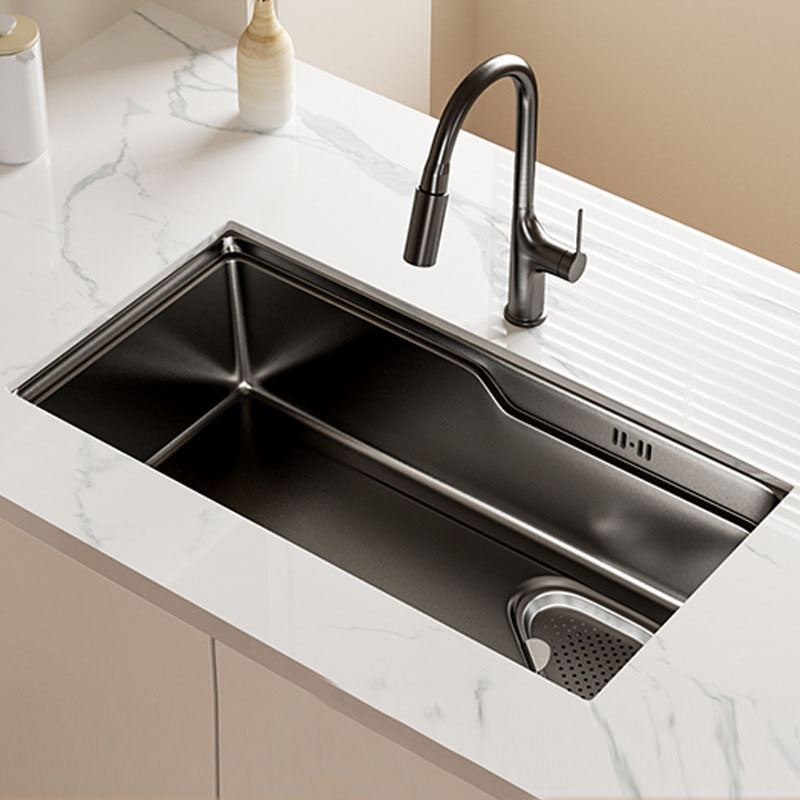 Contemporary Style Kitchen Sink Stainless Steel 3 Holes Drop-In Kitchen Sink Clearhalo 'Home Improvement' 'home_improvement' 'home_improvement_kitchen_sinks' 'Kitchen Remodel & Kitchen Fixtures' 'Kitchen Sinks & Faucet Components' 'Kitchen Sinks' 'kitchen_sinks' 6168422