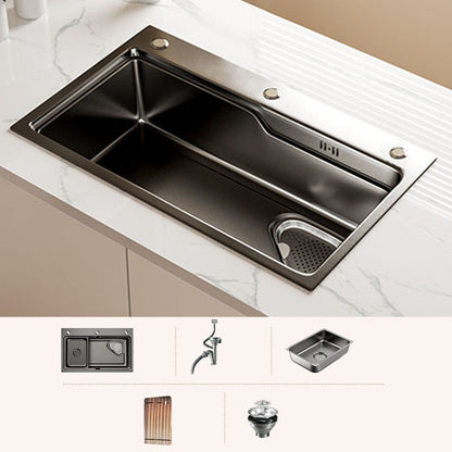Contemporary Style Kitchen Sink Stainless Steel 3 Holes Drop-In Kitchen Sink Sink Only None Clearhalo 'Home Improvement' 'home_improvement' 'home_improvement_kitchen_sinks' 'Kitchen Remodel & Kitchen Fixtures' 'Kitchen Sinks & Faucet Components' 'Kitchen Sinks' 'kitchen_sinks' 6168424