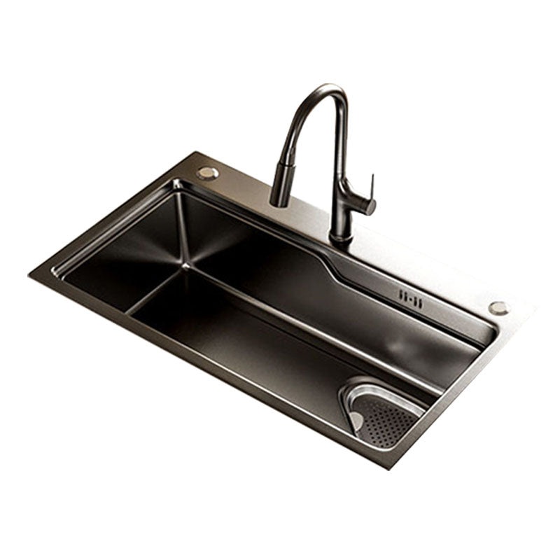 Contemporary Style Kitchen Sink Stainless Steel 3 Holes Drop-In Kitchen Sink Clearhalo 'Home Improvement' 'home_improvement' 'home_improvement_kitchen_sinks' 'Kitchen Remodel & Kitchen Fixtures' 'Kitchen Sinks & Faucet Components' 'Kitchen Sinks' 'kitchen_sinks' 6168429