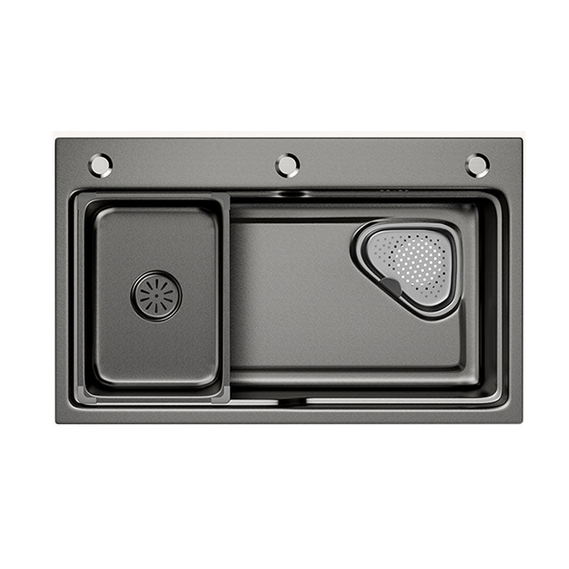 Contemporary Style Kitchen Sink Stainless Steel 3 Holes Drop-In Kitchen Sink Clearhalo 'Home Improvement' 'home_improvement' 'home_improvement_kitchen_sinks' 'Kitchen Remodel & Kitchen Fixtures' 'Kitchen Sinks & Faucet Components' 'Kitchen Sinks' 'kitchen_sinks' 6168447