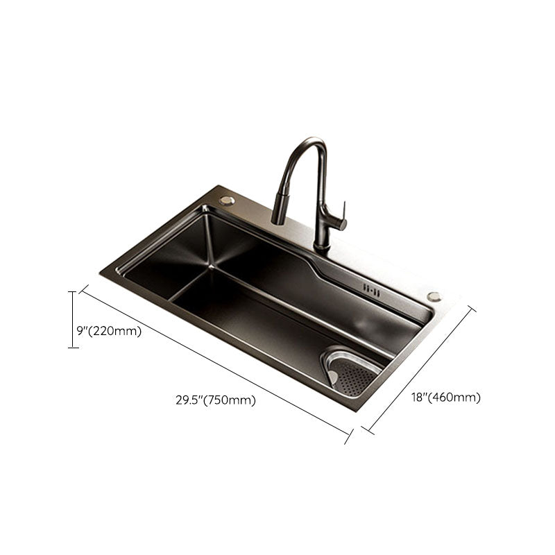 Contemporary Style Kitchen Sink Stainless Steel 3 Holes Drop-In Kitchen Sink Clearhalo 'Home Improvement' 'home_improvement' 'home_improvement_kitchen_sinks' 'Kitchen Remodel & Kitchen Fixtures' 'Kitchen Sinks & Faucet Components' 'Kitchen Sinks' 'kitchen_sinks' 6168460