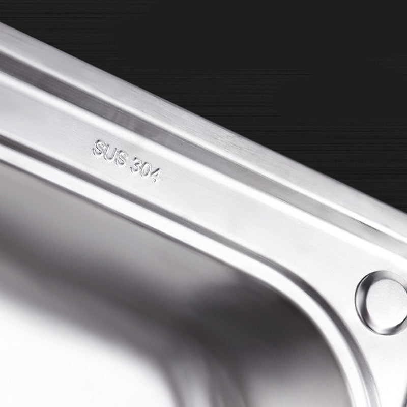 Classic Style Kitchen Sink Stainless Steel Kitchen Sink with Drain Strainer Kit Clearhalo 'Home Improvement' 'home_improvement' 'home_improvement_kitchen_sinks' 'Kitchen Remodel & Kitchen Fixtures' 'Kitchen Sinks & Faucet Components' 'Kitchen Sinks' 'kitchen_sinks' 6168470