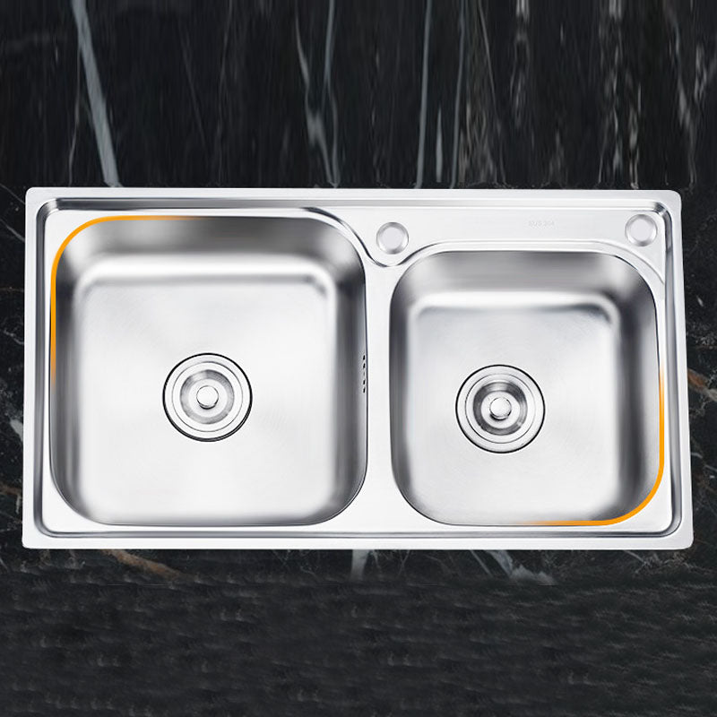 Classic Style Kitchen Sink Stainless Steel Kitchen Sink with Drain Strainer Kit Clearhalo 'Home Improvement' 'home_improvement' 'home_improvement_kitchen_sinks' 'Kitchen Remodel & Kitchen Fixtures' 'Kitchen Sinks & Faucet Components' 'Kitchen Sinks' 'kitchen_sinks' 6168472