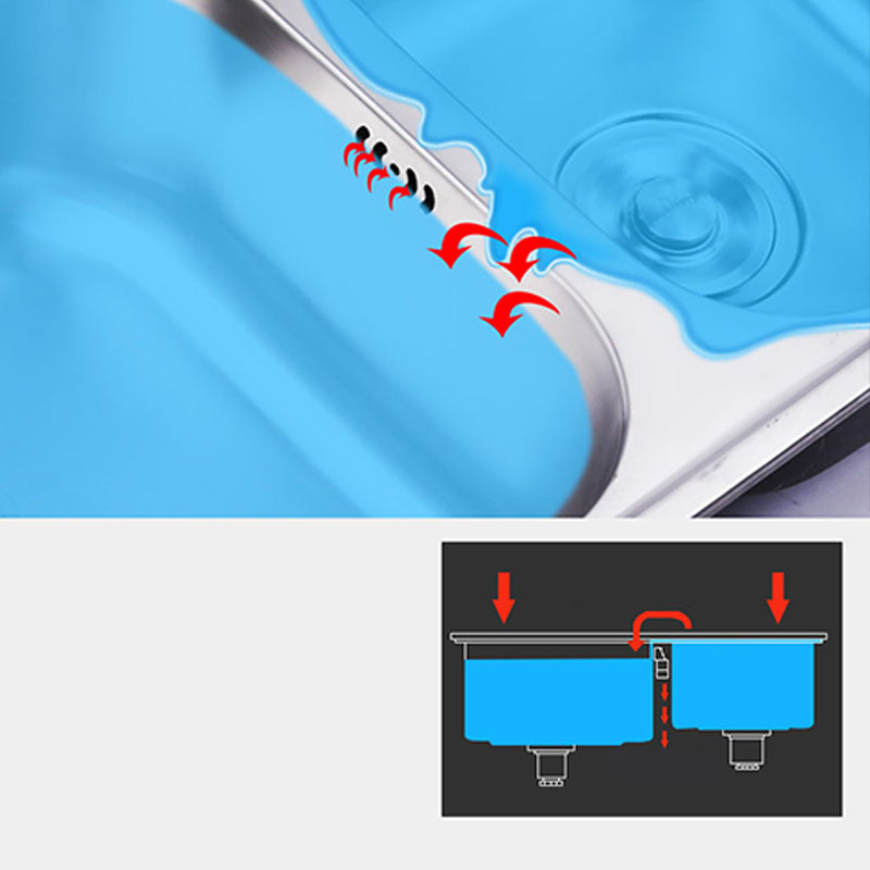 Classic Style Kitchen Sink Stainless Steel Kitchen Sink with Drain Strainer Kit Clearhalo 'Home Improvement' 'home_improvement' 'home_improvement_kitchen_sinks' 'Kitchen Remodel & Kitchen Fixtures' 'Kitchen Sinks & Faucet Components' 'Kitchen Sinks' 'kitchen_sinks' 6168474