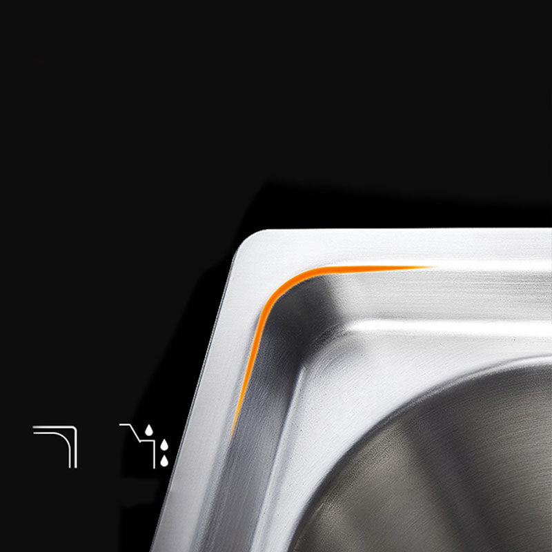 Classic Style Kitchen Sink Stainless Steel Kitchen Sink with Drain Strainer Kit Clearhalo 'Home Improvement' 'home_improvement' 'home_improvement_kitchen_sinks' 'Kitchen Remodel & Kitchen Fixtures' 'Kitchen Sinks & Faucet Components' 'Kitchen Sinks' 'kitchen_sinks' 6168475