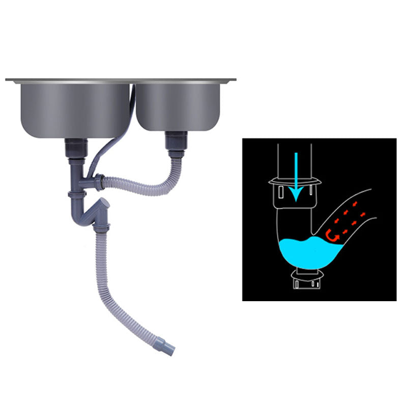 Classic Style Kitchen Sink Stainless Steel Kitchen Sink with Drain Strainer Kit Clearhalo 'Home Improvement' 'home_improvement' 'home_improvement_kitchen_sinks' 'Kitchen Remodel & Kitchen Fixtures' 'Kitchen Sinks & Faucet Components' 'Kitchen Sinks' 'kitchen_sinks' 6168480