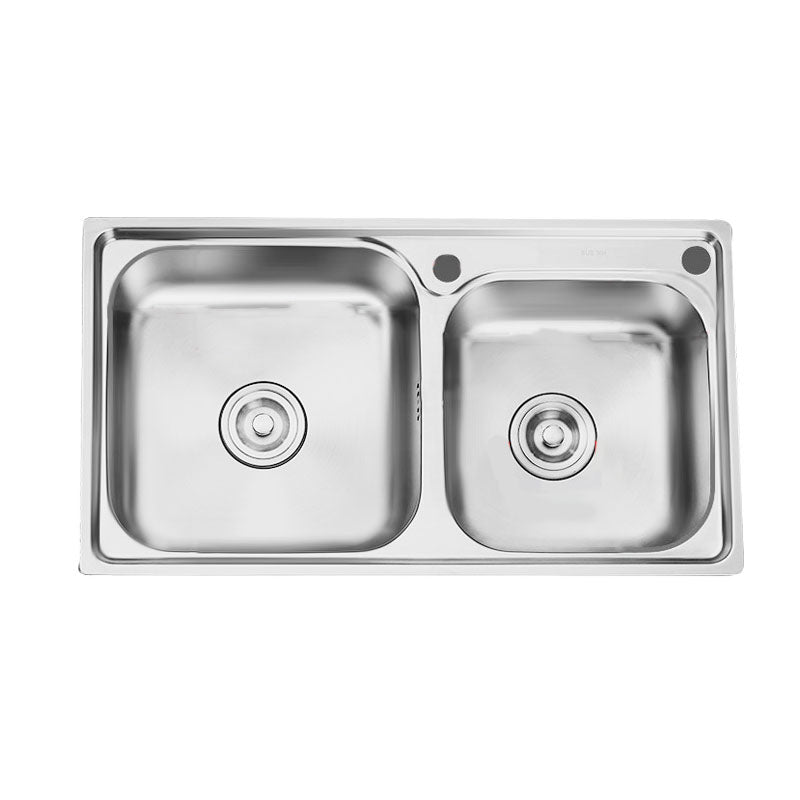 Classic Style Kitchen Sink Stainless Steel Kitchen Sink with Drain Strainer Kit Clearhalo 'Home Improvement' 'home_improvement' 'home_improvement_kitchen_sinks' 'Kitchen Remodel & Kitchen Fixtures' 'Kitchen Sinks & Faucet Components' 'Kitchen Sinks' 'kitchen_sinks' 6168481