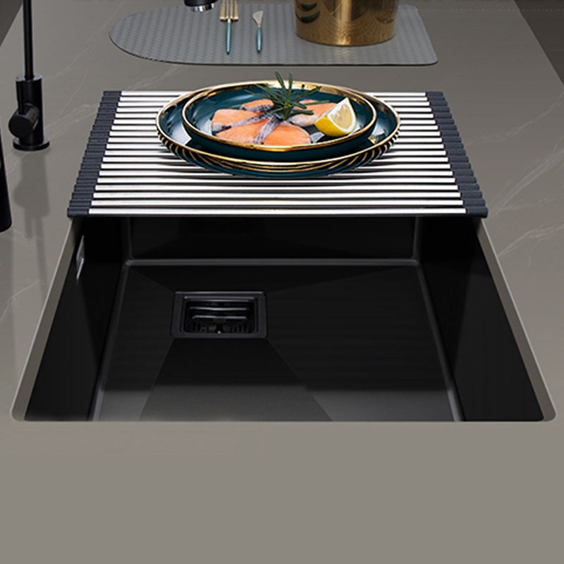 Classic Kitchen Sink Stainless Steel 1 Holes Kitchen Sink with Drain Strainer Kit Clearhalo 'Home Improvement' 'home_improvement' 'home_improvement_kitchen_sinks' 'Kitchen Remodel & Kitchen Fixtures' 'Kitchen Sinks & Faucet Components' 'Kitchen Sinks' 'kitchen_sinks' 6168510