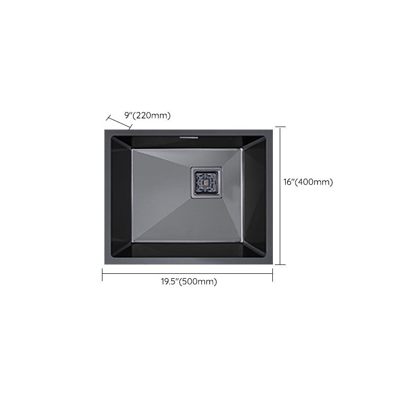 Classic Kitchen Sink Stainless Steel 1 Holes Kitchen Sink with Drain Strainer Kit Clearhalo 'Home Improvement' 'home_improvement' 'home_improvement_kitchen_sinks' 'Kitchen Remodel & Kitchen Fixtures' 'Kitchen Sinks & Faucet Components' 'Kitchen Sinks' 'kitchen_sinks' 6168521