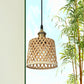 Hand-Worked Bamboo Hanging Light Modern 1 Head Beige Pendant Lamp with Barrel/Dome Shade for Coffee Shop Beige Barrel Clearhalo 'Ceiling Lights' 'Pendant Lights' 'Pendants' Lighting' 616887_4776ee77-4a26-4f4e-9fca-083fef60c7ee