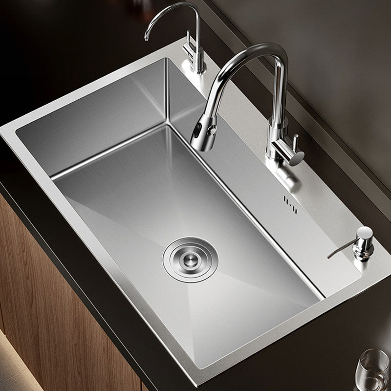 Modern Workstation Sink Stainless Steel with Drain Assembly and Faucet Kitchen Sink Clearhalo 'Home Improvement' 'home_improvement' 'home_improvement_kitchen_sinks' 'Kitchen Remodel & Kitchen Fixtures' 'Kitchen Sinks & Faucet Components' 'Kitchen Sinks' 'kitchen_sinks' 6176557
