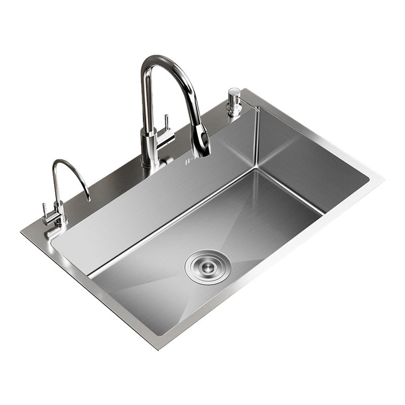 Modern Workstation Sink Stainless Steel with Drain Assembly and Faucet Kitchen Sink Clearhalo 'Home Improvement' 'home_improvement' 'home_improvement_kitchen_sinks' 'Kitchen Remodel & Kitchen Fixtures' 'Kitchen Sinks & Faucet Components' 'Kitchen Sinks' 'kitchen_sinks' 6176561