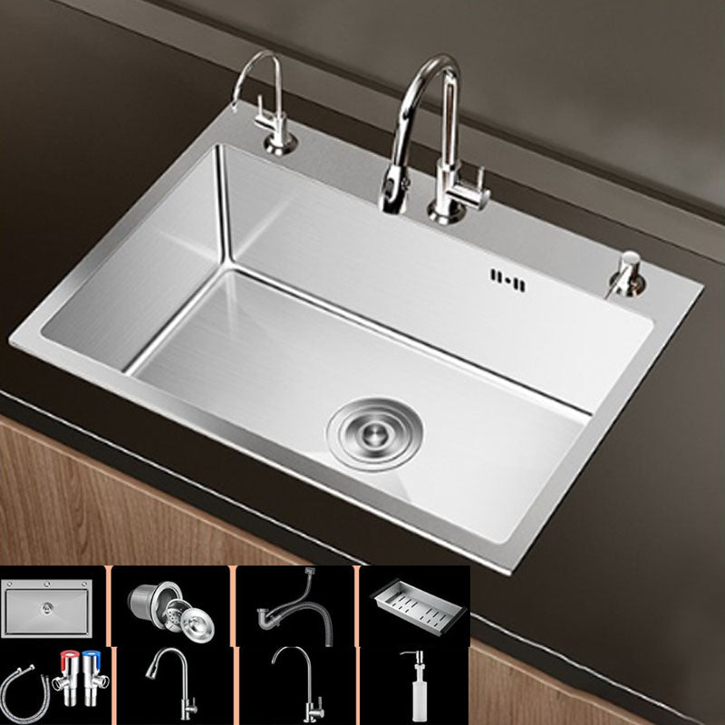 Modern Workstation Sink Stainless Steel with Drain Assembly and Faucet Kitchen Sink Sink with Faucet Faucet with Water Filtration Clearhalo 'Home Improvement' 'home_improvement' 'home_improvement_kitchen_sinks' 'Kitchen Remodel & Kitchen Fixtures' 'Kitchen Sinks & Faucet Components' 'Kitchen Sinks' 'kitchen_sinks' 6176568