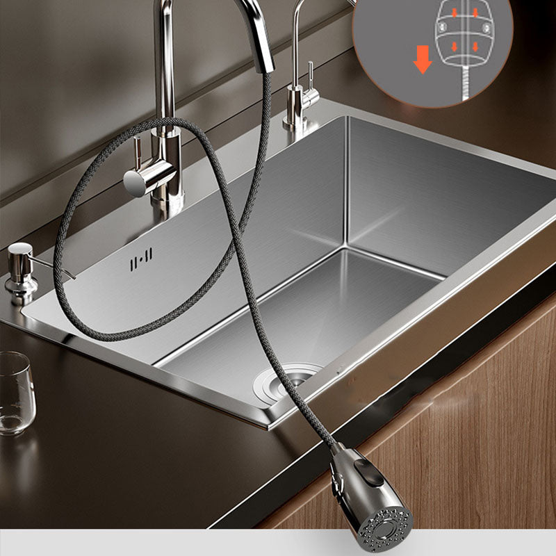 Modern Workstation Sink Stainless Steel with Drain Assembly and Faucet Kitchen Sink Clearhalo 'Home Improvement' 'home_improvement' 'home_improvement_kitchen_sinks' 'Kitchen Remodel & Kitchen Fixtures' 'Kitchen Sinks & Faucet Components' 'Kitchen Sinks' 'kitchen_sinks' 6176573